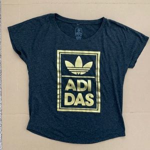 Adidas Original T-Shirt dark gray and gold, xs
